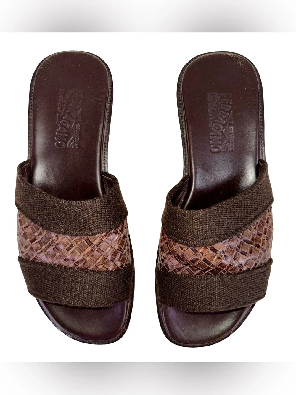 SALVATORE FERRAGAMO MENS SANDALS IN CHOCOLATE BROWN